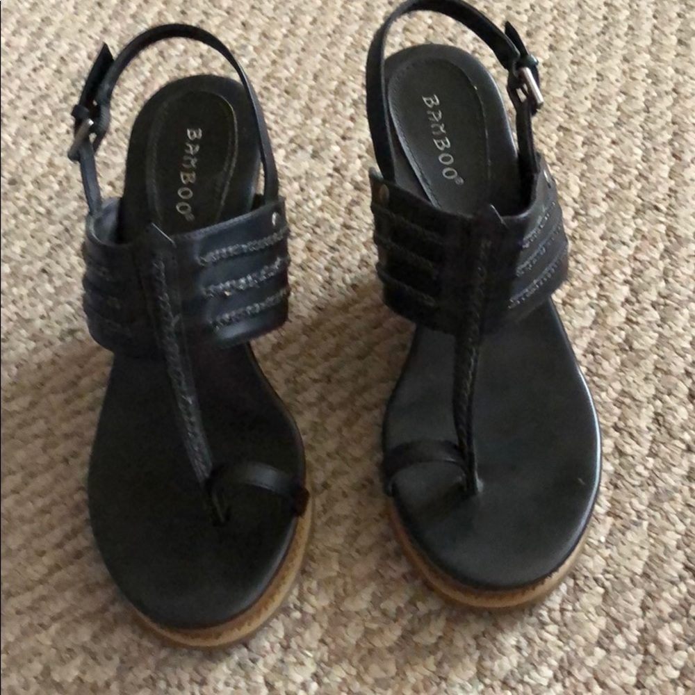 Bamboo wedge shoes